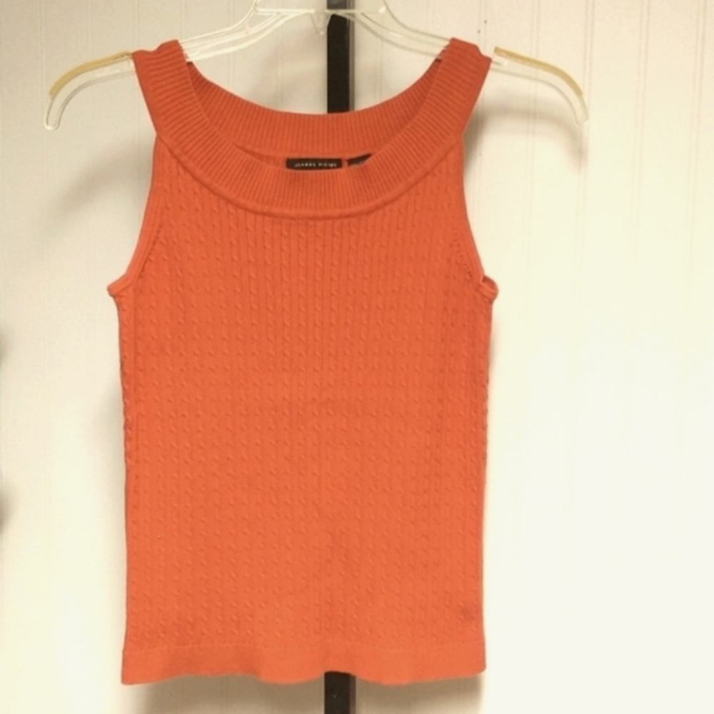 Jeanne Pierre 100% Cotton Sleeveless Sweater Tank Top Size Medium